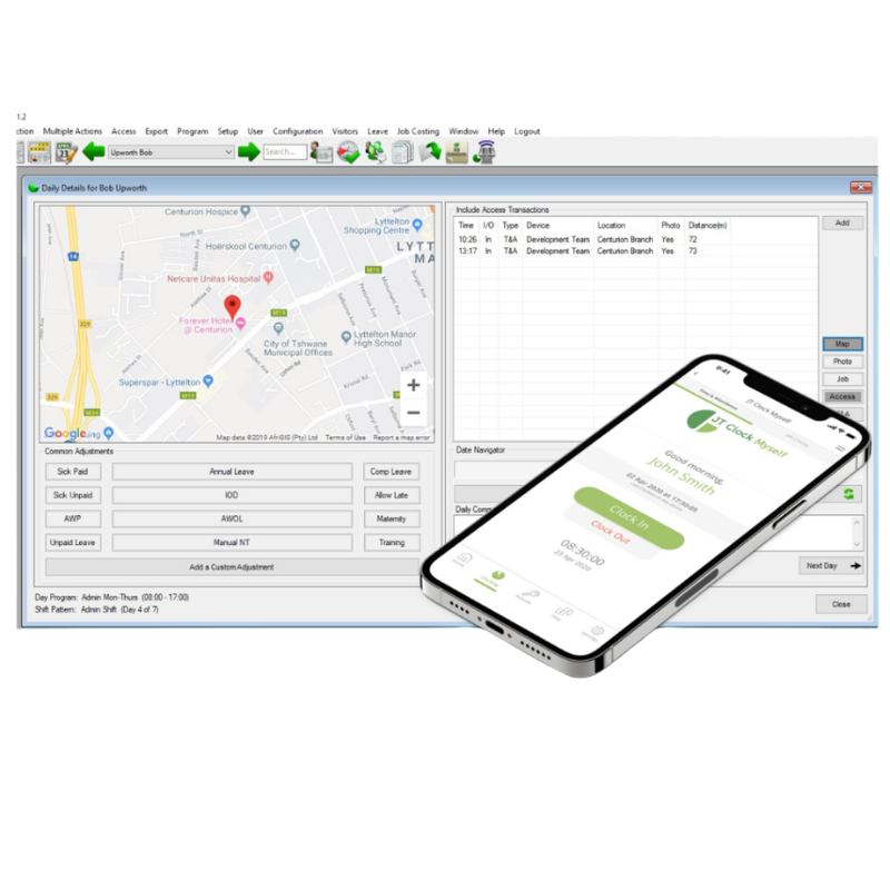 Cellphone Application mobile time and attendance solution